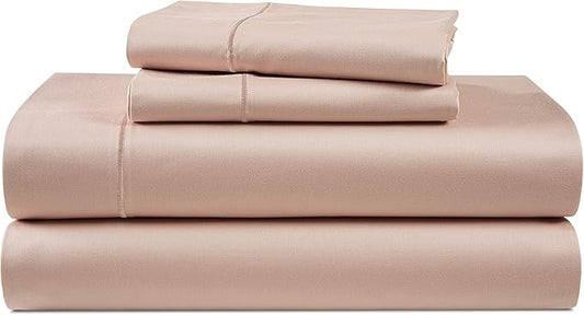 100% Egyptian Cotton Sheets Queen Size - Naturally Cooling & Breathable 4 Piece Silky Sateen Weave Queen Sheet Set, Ultra-Soft & Durable Hotel Luxury Sheets with 15" Snug Fit Deep Pockets - Sepia Rose