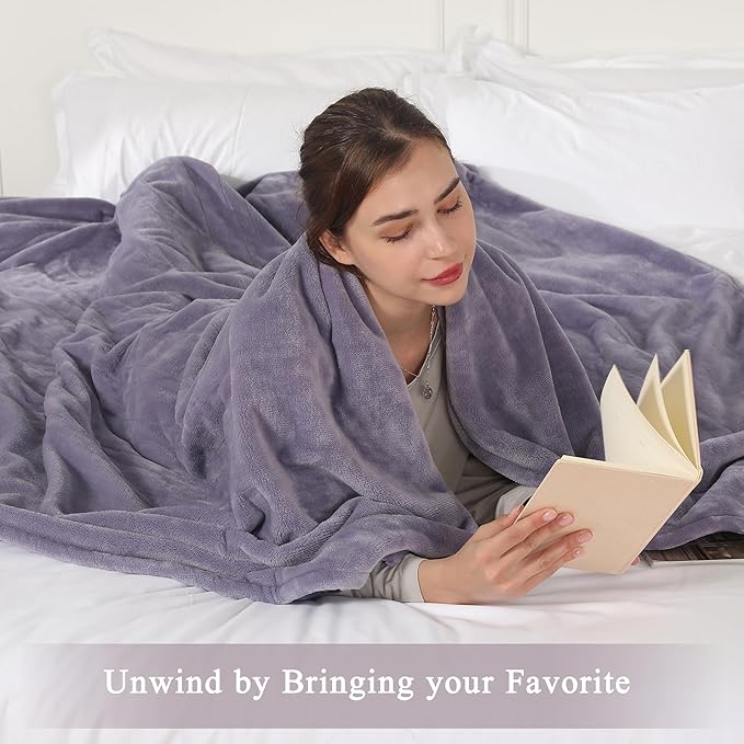 Heated Blanket Full Size, Super Soft Cozy Upgraded Flannel Electric Blanket with 6 Heating Levels & 1-10 Hours Auto Off, Heating Blanket for Whole Body, Overheat Protection, 72" x 84", Lavender