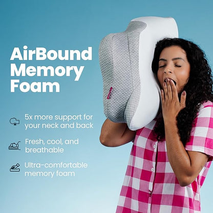 IWS I WANNA SLEEP Cervical Original Neck Plus Gel Premium Ergonomic Memory Foam Cooling Pillow for Neck Pain Relief – Orthopedic Cervical Neck Pillow for Side Sleepers and Neck & Shoulder Support