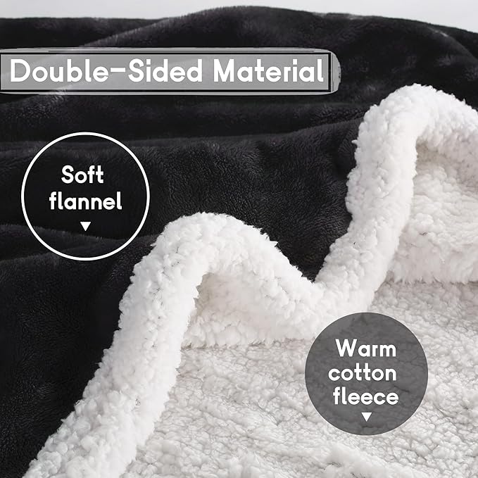 Heated Blanket Electric Blanket Full Size 72''x84'', Soft Flannel Heating Blanket with 1-10 Hour Auto Off - 6 Heat Settings - Machine Washable - Black