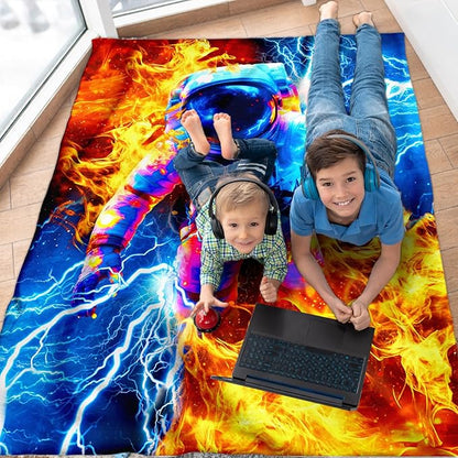 Boys Blanket Gift Astronaut Throw Blankets for Kids Teens, 50x60 Inches Lightweight Soft All Season Cool Decor Throw for Sofa Chair Couch Bed Office