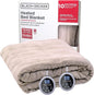 BLACK+DECKER Heated Blanket Electric Queen, Micro Plush Electric Blanket, Heating Blanket with 10 Heating Levels, 10H Timer, Auto Shutoff, Dual Zone Heating, Fast Heating (84x90 inches, Cream)