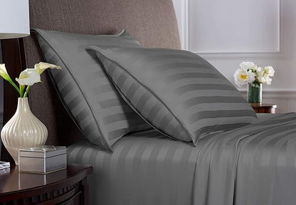 Pure Bamboo California King Sheets, Genuine 100% Organic Viscose Derived from Bamboo Bed Sheet Set, Soft & Cooling, Double Stitching, 2 Year Quality Promise (California King, Jacquard Stone)