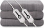 Electric Heated Blanket 90"x100" King Size, Soft Coral Fleece, Dual Controllers with 4 Heating Levels and 10 Hours Auto-Off, Machine Washable, Cozy Plush Fabric for Home, Light Gray