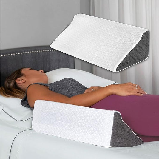 Kölbs Side Wedge Pillow for Sleeping, Back Pillow Wedge Stylish Jacquard, Bed Wedge & Body Positioners Pillow for Side Sleepers, Wedge Pillows for After Surgery, Foam Wedge Pillow, Pregnancy Wedge