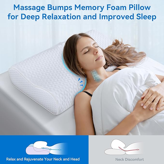 Cervical Neck Pillow for Pain Relief- Queen Size Pillow for Sleeping, Adjustable Memory Foam Pillows for Neck Shoulder, Ergonomic Cooling Contour Bed Pillow for Side, Stomach & Back Sleepers