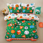 A Nice Night 6Pcs Bed in A Bag Twin Sports Comforter Set, Rugby Ball Jersey Patchwork Printed Bedding Collections,for Boys Kids Teen,Green