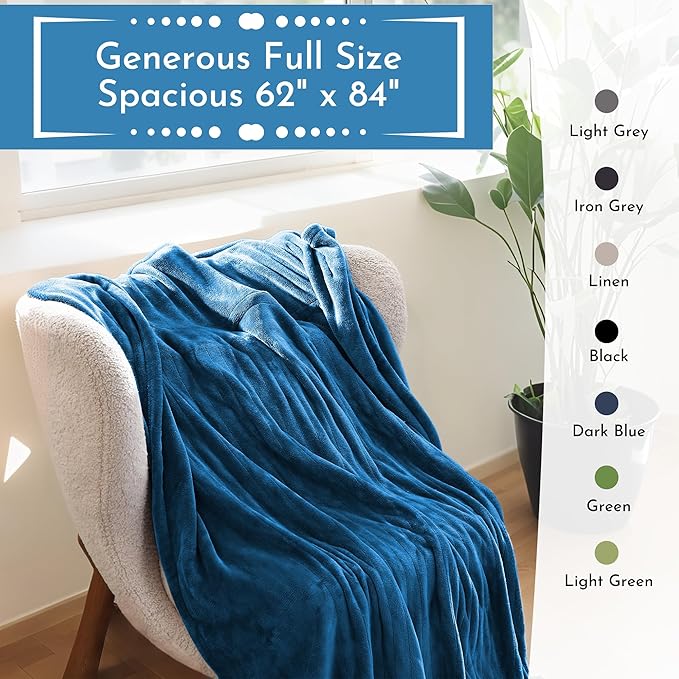 Electric Heated Blanket 62"x84" Twin Size Microplush Cover Blanket, 5 Heat Settings & 10 Hours Auto Off, Cozy & Warm for All Night, Machine Washable, Teal Blue