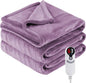 Electric Heated Blanket Throw Size 50" x 60", Super Cozy Soft with 6 Heating Levels & 3 Hours Auto Off, Machine Washable, Home Office Use, Purple