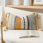 BlissBlush Decorative Lumbar Throw Pillow Cover 14x24 Boho Yellow Mustard Accent Cushion for Couch Sofa Farmhouse Pillowcase for Bedroom Living Room Home Décor Cover ONLY