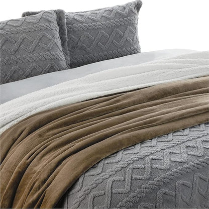 Bedsure GentleSoft Sherpa Fleece Throw Blanket Twin Size for Couch - Thick and Warm Throw for Women and Men, Soft Fuzzy Plush Twin Blanket for Winter, Brown, 60x80 Inches