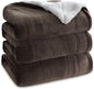 Bedsure GentleSoft Sherpa Fleece Blankets Queen Size for Bed - Thick and Warm Throw for Women and Men, Soft Fuzzy Plush Queen Blanket for Winter, Brown, 90x90 Inches