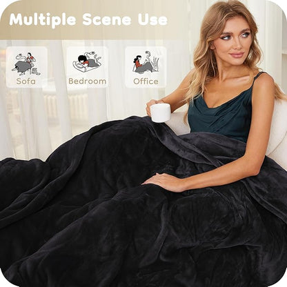 Electric Heated Blanket Twin Size 62×84, Breathable & Luxurious Flannel,Soft Warm Gift with Over-Heat Protection,4 Heating Levels & 10 H Auto Shut Off, Machine Washable，Dark Grey
