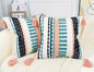Boho Throw Pillow Covers 18x18 Aesthetic Neutral Boucle Couch Pillow Cover Rainbow Striped Decorative Accent Pillow Case for Couch Bed Sofa Farmhouse Bedroom,Modern Funky,Set of 2 Turquoise