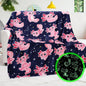 BORORO Glow in The Dark Axolotl Blanket - Pink Axolotl Gifts Toys for Kids Girls Ages 3-12 Years Old Birthday, Lightweight Soft Salamander Throw Blanket for Sofa Bed Camping Bedroom Decor 50x60 inch