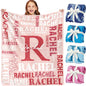 Personalized Blankets for Teen Girls Boys - Printed in USA, Custom Blanket with Kids Names, Ultra-Soft Flannel Monogrammed Baby Throws Blankets, Customized Christmas Brithday Gifts for Adults