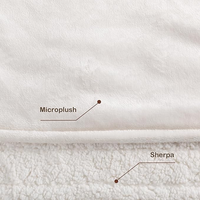 Electric Heated Blanket Full Size - 72"x84", Soft Flannel Heating Blanket, 10 Heating Levels, 1-12 H Auto Shut Off, Breathable Warm and Washable for Bed, White