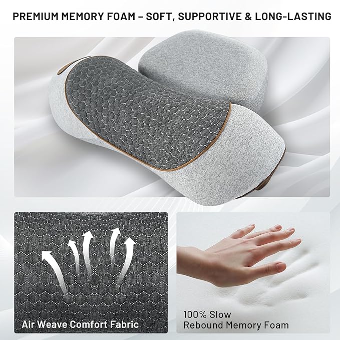3-in-1 Neck Massager Pillow - Cervical Pillow Massage Neck Hump for Shoulder Pain Relief, Back Shoulder Massager with Kneading, Shiatsu Kneading Massage with Heating, Traction Function, Hump Corrector
