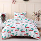 JSD Red Cars Kids Christmas Duvet Cover Set Twin Size, 2 Piece Xmas Comforter Cover with Pillow Sham Zipper Closure, Comforter Not Included