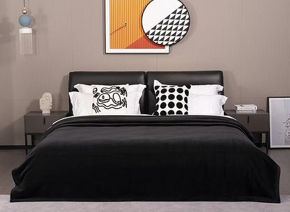 Mellowdy Extra Thick Hearty Plush Flannel Blanket (Matte Black, 60x80) - 500GSM Twin Size Warm Blanket for Winter, Fall | Soft, Fluffy, Cuddly, Perfect for Bed, Oversized Throw for Couch, Sofa