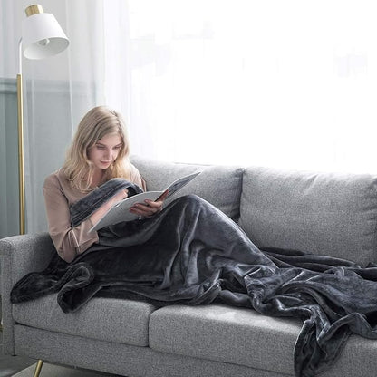 IR Imperial Rooms Fleece Blanket 12 Pack Twin Size 60 x 80 Inches - Super Soft Fluffy Throw Blanket for Sofa and Bed - Warm and Cozy Lightweight 400 GSM Microfiber Bed Throws Blankets (Twin, Grey)