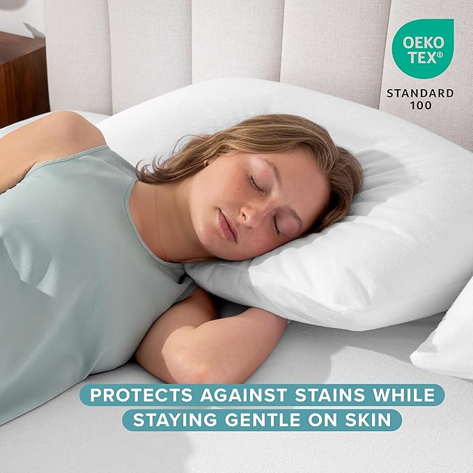 Bare Home Premium Pillow Protectors - King Size (2 Pack) - Premium 100% Waterproof & Breathable - Cooling - Vinyl Free Hypoallergenic - 10 Year Warranty (King Size, Pack of 2)