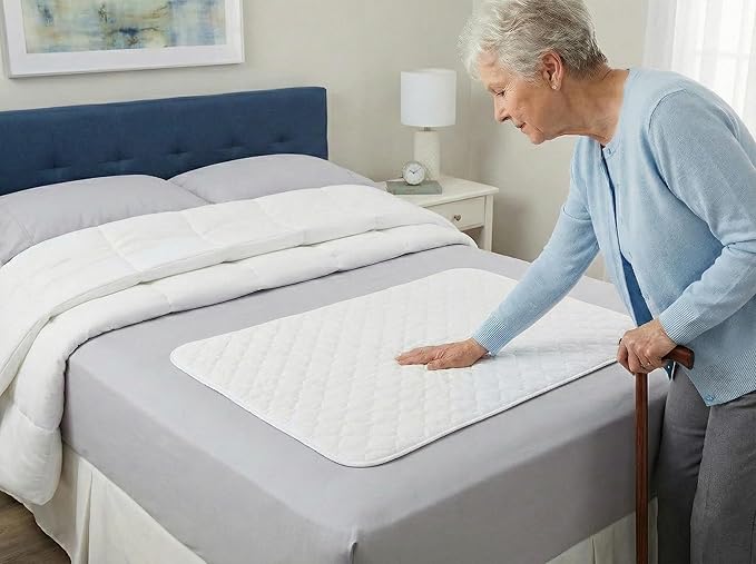 RMS Ultra Soft 4-Layer Washable and Reusable Incontinence Bed Pad - Waterproof Bed Pads, 24"X36"
