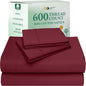 California Design Den Deep Pocket King Sheet Set - Luxury 600 Thread Count Bed Sheets 100% Cotton Sateen, Cooling King Size Sheets Set, Hotel-Quality, Better Than Egyptian Cotton Sheets - Brick Red