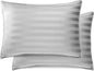King Pillowcases by Pure Bamboo, Genuine 100% Organic Viscose Derived from Bamboo, Luxuriously Soft & Cooling, Double Stitching, Envelope Closure (2 King Pillowcases, Jacquard Silver)