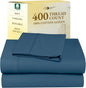 California Design Den Soft Twin Sheets Set - 400 Thread Count Sateen, Natural 100% Cotton Sheets, Deep Pockets, and Durable Bedding Set for Dorm Rooms & Adults - Peacock Blue