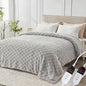 Electric Heated Blanket Queen Size Dual Control - Jacquard Checkered Sherpa 84"x90" Fast Heating Bed Blankets with 6 Heating Levels & 10 Hours Auto Off, Over-Heat Protection ETL, Light Gray