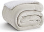 Bedsure GentleSoft Sherpa Fleece Throw Blanket for Couch - Thick and Warm Throw for Women and Men, Soft Fuzzy Plush Blanket for Winter, Linen, 50x60 Inches