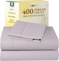 California Design Den Twin XL Sheet Sets - Soft 400 Thread Count Sateen, Natural 100% Cotton Sheets with Deep Pockets, and Durable Bedding Set - Dusky Lavender Grey