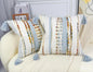 Boho Throw Pillow Covers 16x16 Aesthetic Neutral Boucle Couch Pillow Cover Rainbow Striped Decorative Accent Pillow Case for Couch Bed Sofa Farmhouse Bedroom,Modern Funky,Set of 2 Light Blue