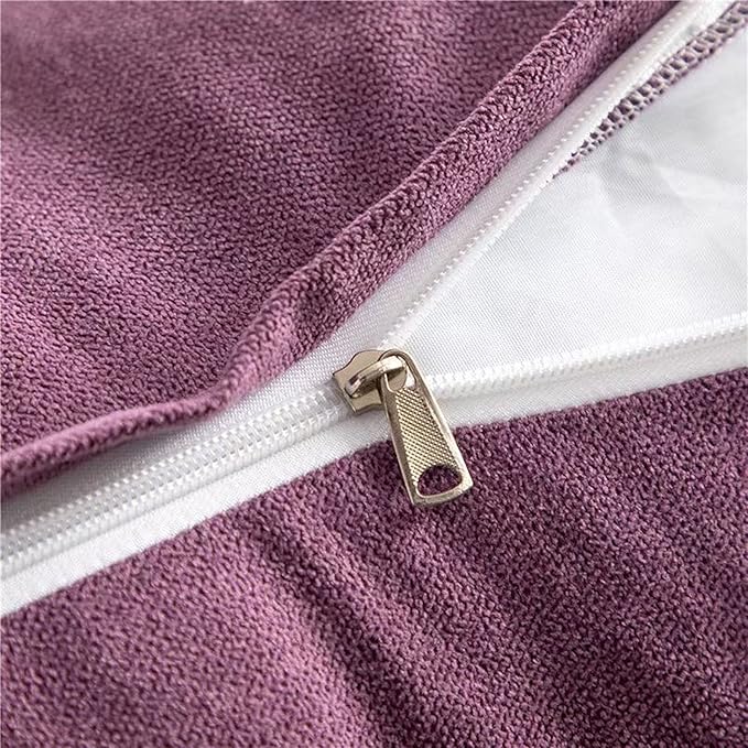 Triangular Reading Bed Rest Pillow Large Bolster Cushion Headboard Backrest Wedge Pillow with Two Detachable Roll Pillows for Neck & Lumbar Support (Onion Purple, King: 77 x 8 x20 inches)
