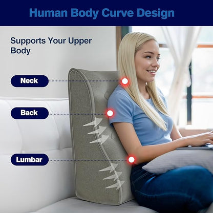 Daneey Reading Pillow for Bed Adult, Back Support Pillow for Bed, Sit Up Pillow Backrest Grey, 20 * 9 * 22IN