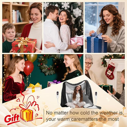 Electric Blanket Heated Queen Size, Ultra-Soft 90" x 84" Heating Blankets, Fast, Even & Efficient Heating, 1-12 Hours Auto-Off and 6 Heatin Settings, UL Listed for Safety, Warm Gift for Grandma