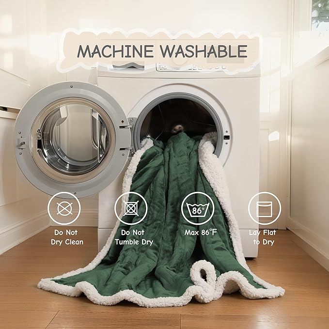 Electric Heated Blanket Queen Size 84"x90", Soft Flannel with Dual Controllers & Overheat Protection, 6 Adjustable Heat Settings & 10-Hour Auto-Off Timer, Fast Heating for Winter Comfort, Dark Green
