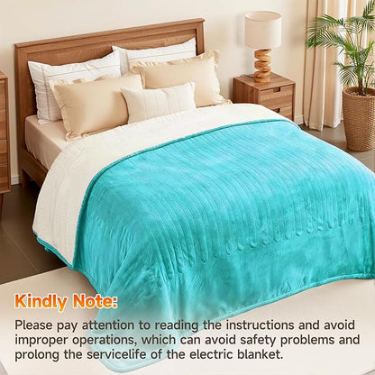 Heated Throw Blanket Electric Blanket 50"x60" Fast Heating Electric Blanket with 5 Heat Levels & 4 Hours Auto-Off Overheat Protection Cozy Soft Flannel Heated Throw Blanket