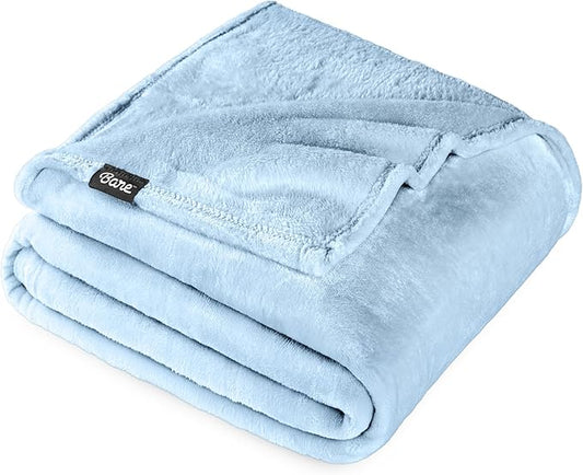 Bare Home Fleece Blanket - Twin/Twin Extra Long - Ultra-Soft Lightweight for Bed, Sofa, and Couch - Luxury Microplush - Cozy Warm Blanket (Twin/Twin XL, Light Blue)