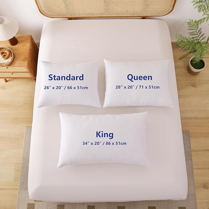 Shatex Firm Pillow, Stiff Standard Bed Pillow 26 x 20inch, Adjustable for Neck Pain Relief，Back Pillow Provide Strong Support for Stomach & Side Sleepers