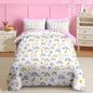 Nesker 5 Pcs Comforter Set Twin Size, Colorful Cartoon Bedding for Kids Teen, Cute Boho Rainbow Bed Sheet with Pillowcase & Sham