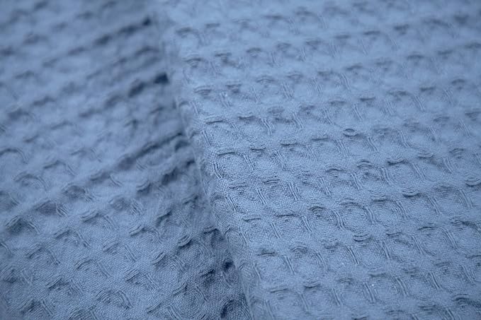 HILLFAIR 100% Combed Cotton Blanket–102x108 Inch California King Size Bed Blankets– Warm Soft All Season Breathable Blankets– Extra Large Oversized California King Blanket- Sky Blue Cotton Blankets