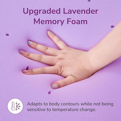 3 Inch King Lavender Infusion Memory Foam Mattress Topper for Relaxing Sleep, Ventilated & Pressure Relieving, CertiPUR-US Certified, Medium Firm Topper in a Box, King Size, 76"x80"