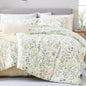 Duvet Cover Queen Size 100% Cotton Comforter Cover Green Floral Breathable Duvet Cover with Zipper Closure & Corner Ties 3 Pcs Green Fragrant Grass Duvet Cover Set