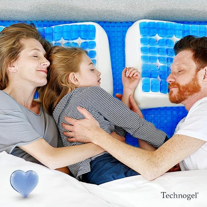 Technogel Anatomic Cooling Gel Pillow – Dual-Height Cervical Spine Support, Memory Foam Base, Washable Cover, Side & Back Sleepers