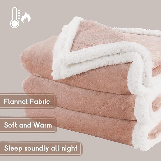 Electric Heated Blanket Full Size 72×84 inches, Cozy Plush Flannel,10 Hrs Auto Shut Off, 6 Heating Levels, Overheated Protection, Cozy Pink