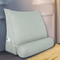 Adjustable Triangle Wedge Reading Pillow Neck Back Support Throw Pillow with Bolster for Sitting Up in Bed Daybed or on Sofa Reading Couch with Removable Linen Cover 24x8x20 Inch Off-White