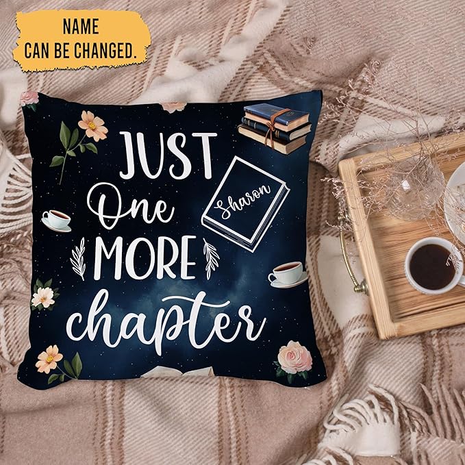 Hyturtle Personalized Book Pillow (Insert Included) Gifts for Book Lovers, Funny Reading Club Librarian Gifts for Girls Women on Birthday Christmas, Custom Name Couch Cushion Decor Throw Pillow