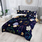 Mushroom Kawaii Cat Comforter Set Twin Size Kids Mushroom Bedding Set Star Theme Quilt Bed Set for Boys Girls Adults with 1 Comforter and 2 Pillowcases